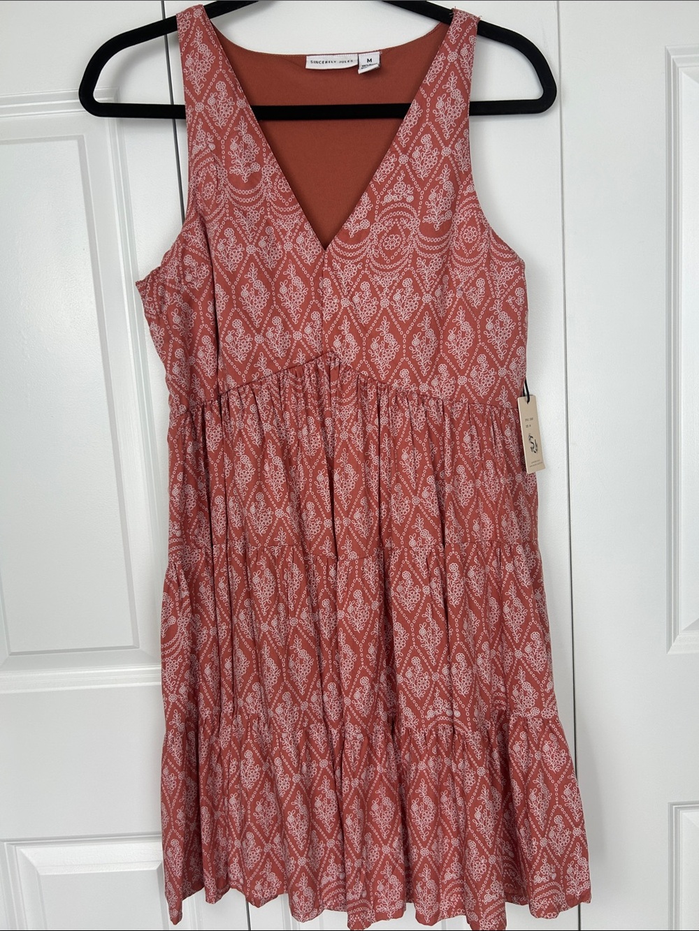 Sincerely Jules Rust Coral Rayon Top